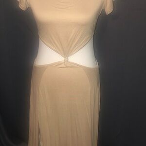Best Cody Tan knot mid cut out maxi dress Size L